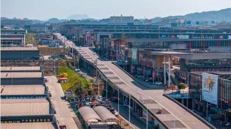 重庆华南城波浪公路交通航拍延时