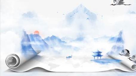 水墨意境背景视频AE模板