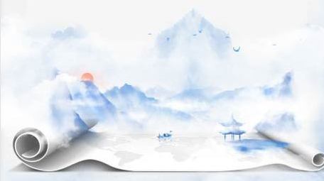 水墨意境背景视频AE模板