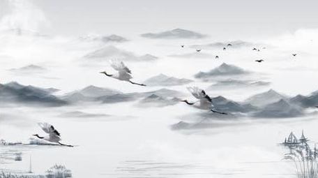 水墨大气意境背景视频AE模板