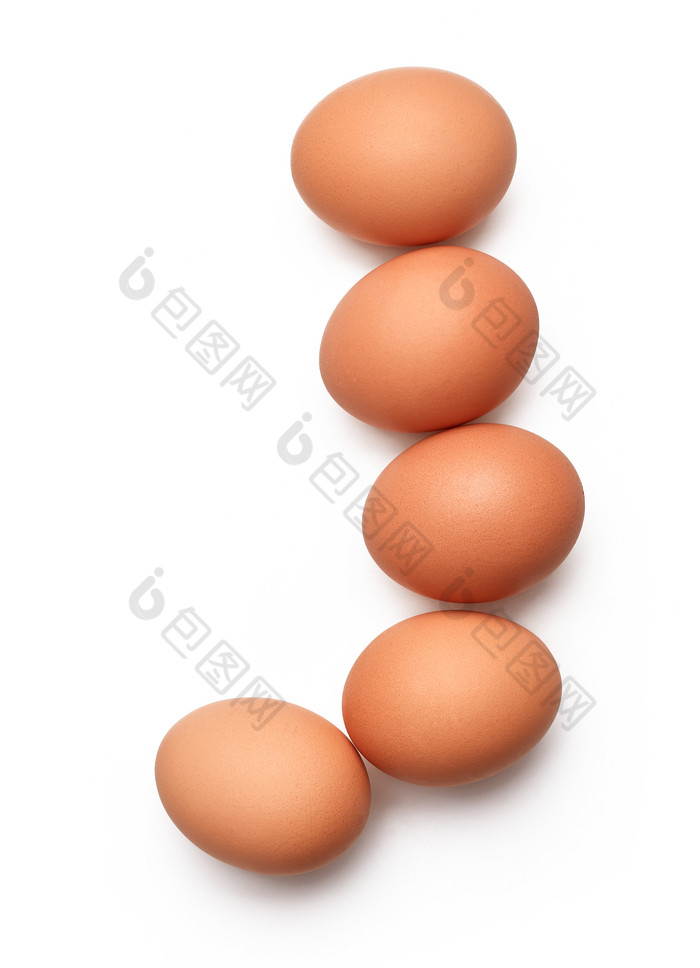 五颗鸡蛋摆出的字母