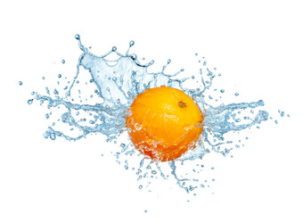 食品生鲜水果带水的橙子摄影图