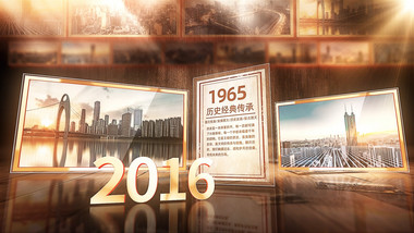 复古怀旧立体光影图文展示AE模版