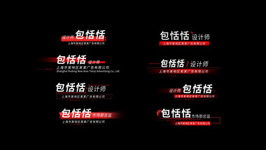 红色简洁党政包装字幕人名条模板