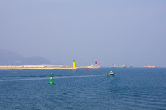 海边海平线港口摄影图