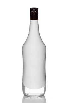 圆滑的玻璃酒瓶摄影图