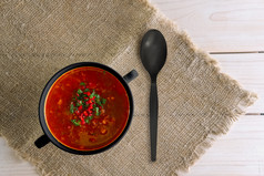 特色美食番茄汤摄影图