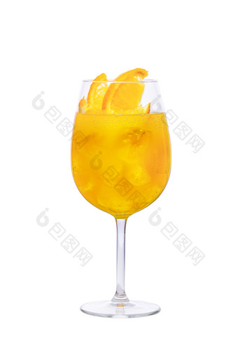 冰镇橙汁果汁高脚杯