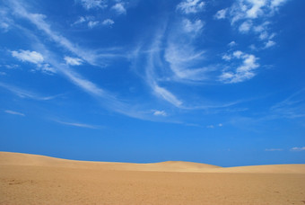 沙子沙洲<strong>沙漠荒漠</strong>蓝天天空