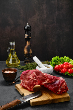 厨房牛肉食材摄影图