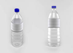 各种角度的饮用水瓶与空标签, 3d 雷德利