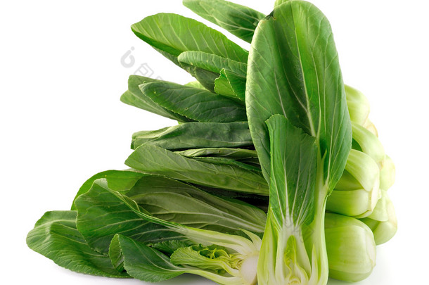 Bok choy (大白菜)，白色背景分离