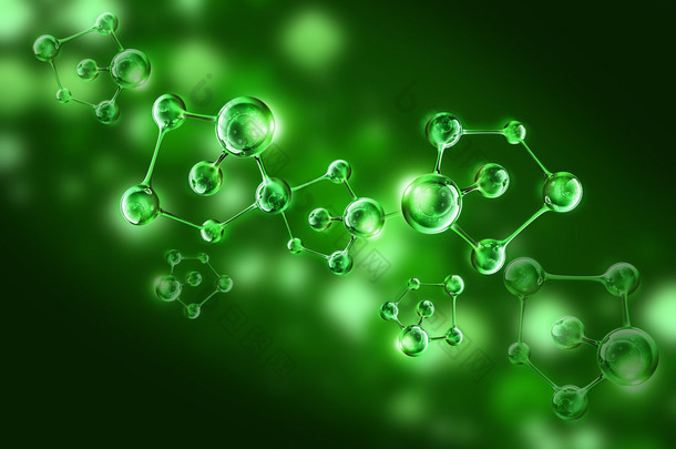 illustration de cellule verte molécule ADN