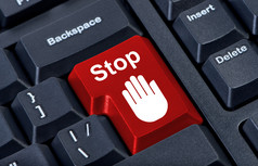 用手图标按钮停止计算机键盘.