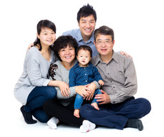 三代的亚洲家庭