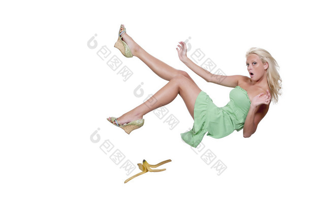 滑倒在香蕉上