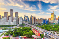 北京，中国现代金融区天际线