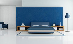 蓝色现代卧室