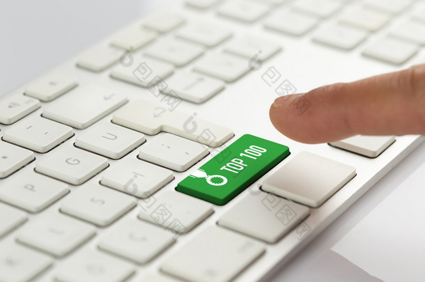 手指推绿色键盘按钮