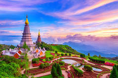 在泰国清迈茵他侬国家公园地标塔.
