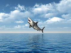 大白鲨跳