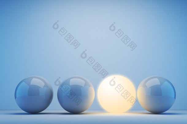 发光的球体。创新的概念。3d 插图