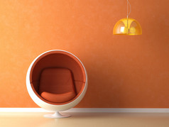 橙色墙室内设计