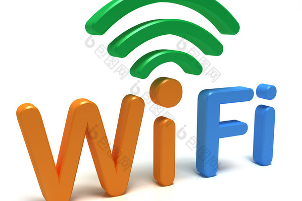 wifi 的<strong>标志</strong>。3d 概念
