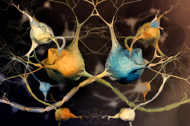 神经元和中枢神经系统-抽象背景