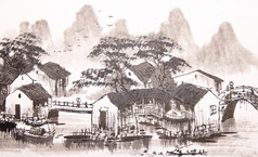 中国绘图水镇