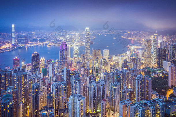 香港中国城市天际线
