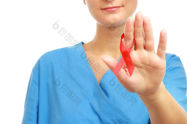 护士与艾滋病丝带