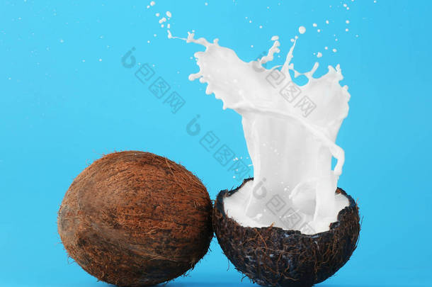 椰子牛奶溅