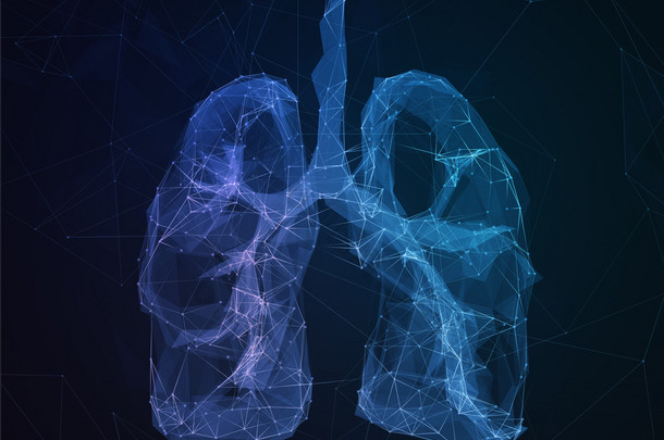 在行通信网络形式抽象图像人肺