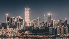 重庆城市建筑的夜景