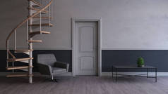 3d 现代客厅内饰和现代家具