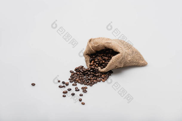 用烤咖啡豆和白咖啡豆做成的麻袋