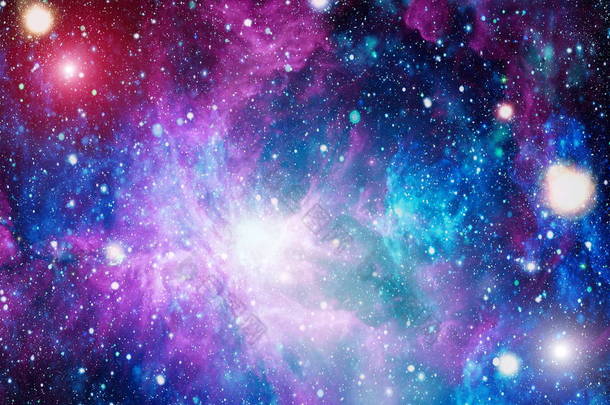 深空艺术。星系、星云和宇宙中的恒星美国航天局提供的这一图像的要素