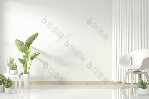 白色的现代客厅模仿室内设计