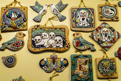 Colorful ceramic souvenirs in Turkey