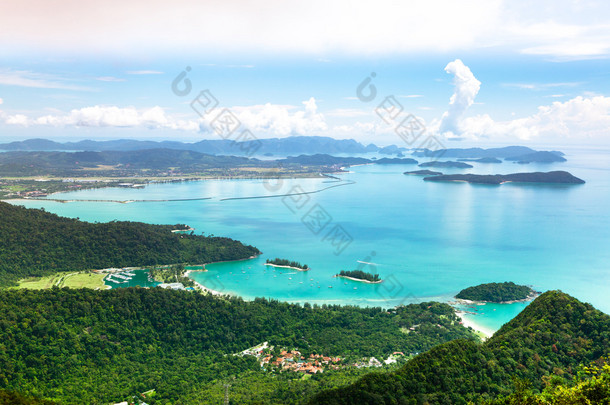 浮罗交怡岛，马来西亚的鸟瞰图