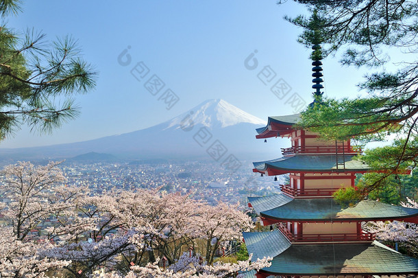 Chureito 塔和日本富士