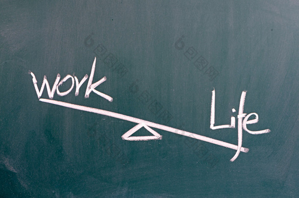 黑板上的生活和工作平衡概念 