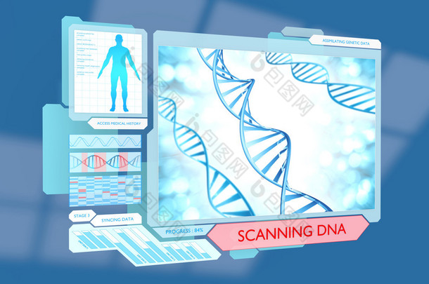 未来派 Dna 扫描<strong>监测</strong>健康医疗程序