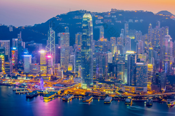 暮光之城的我国 Hong 香港的维多利亚港