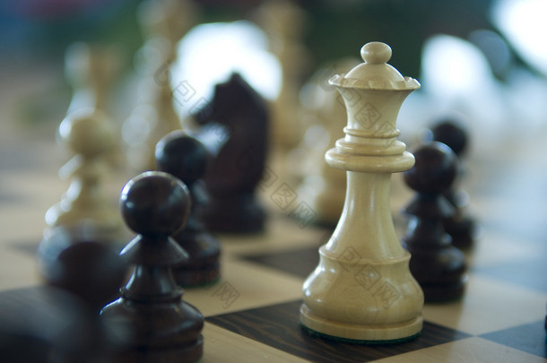 国际象棋棋子-<strong>战</strong>略和领导力的概念