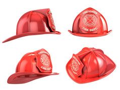 消防员头盔从不同的角度