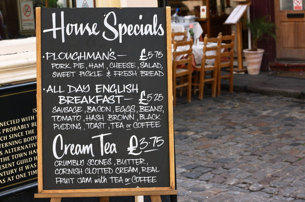 英语食物菜单板