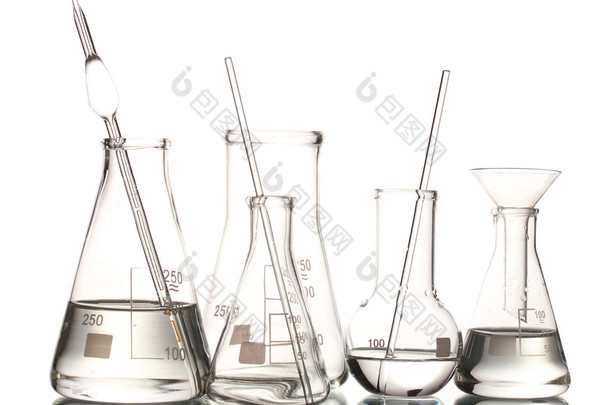 不同实验室玻璃器皿用水和用反射隔离<strong>白</strong>空