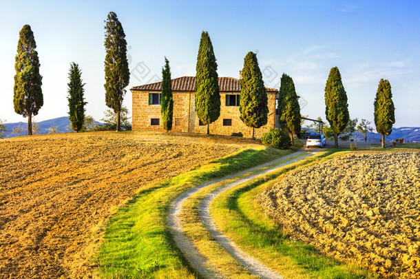 托斯卡纳风景。图案的农村意大利